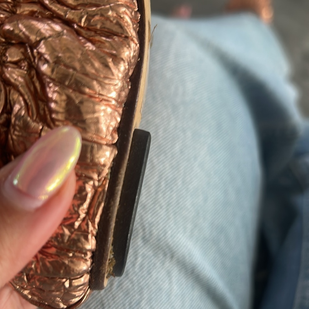 Dolce & Gabbana Metallic Copper Rose Gold Ballerina Flats 37 - Picture 5 of 10